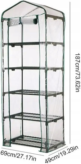 Mini Garden Greenhouse Balcony 5 Level Xl Vertical Polythene 69x49x187cm