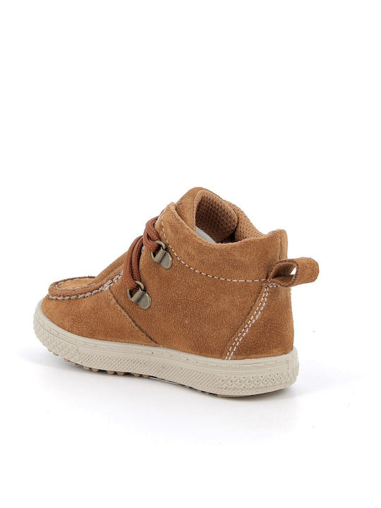 Primigi Boys Anatomic Suede Moccasins with Laces Tabac Brown