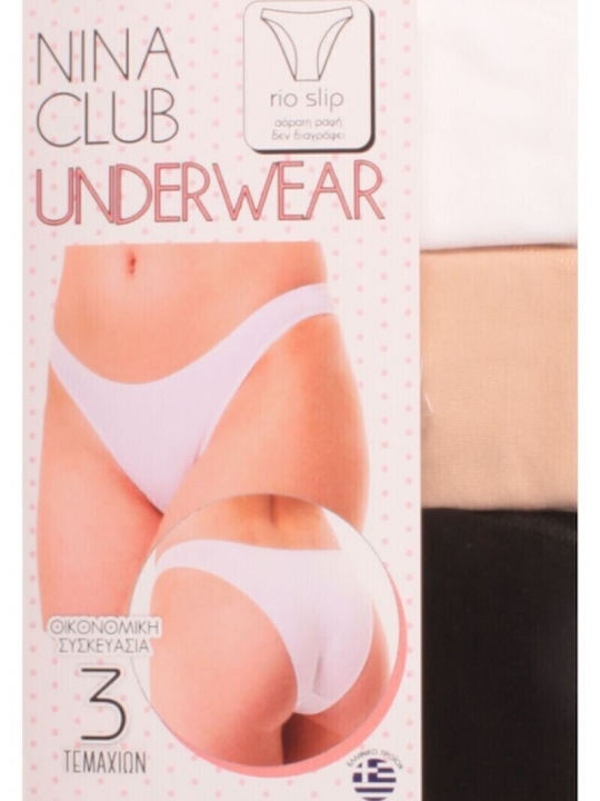 Nina Club Bumbac Femei Boxer 3Pack White