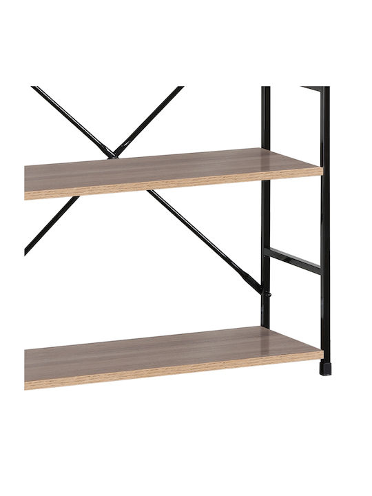 Βιβλιοθήκη Manlo Φυσικό-μαύρο 58.6x23.5x80εκ.