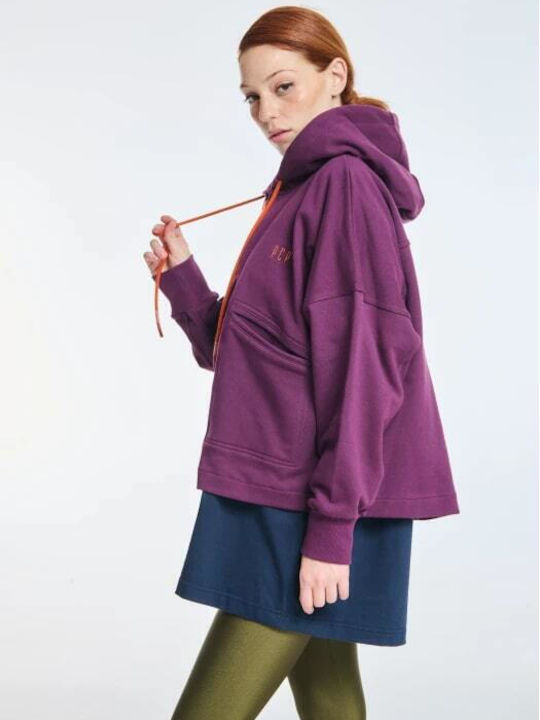 PCP Women's Hooded Cardigan Aubergine