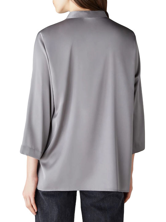 Emme Marella Women's Long Sleeve Shirt Medium Grey