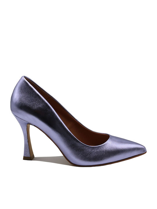 Δερμάτινες Μυτερές Γόβες Lila Metallic