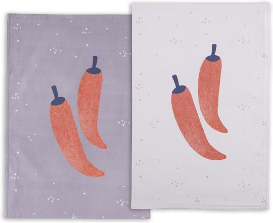 Nef-Nef Homeware Velour Peppers Grey Tea Towel from 100% Cotton in Gray Color 40x60cm Nef-Nef Homeware Velour Peppers Grey Tea Towel from 100% Cotton in Gray Color 40x60cm