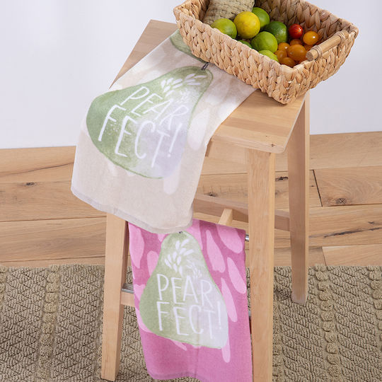 Nef-Nef Homeware Velour Pearfect Beige Tea Towel from 100% Cotton in Beige Color 40x60cm