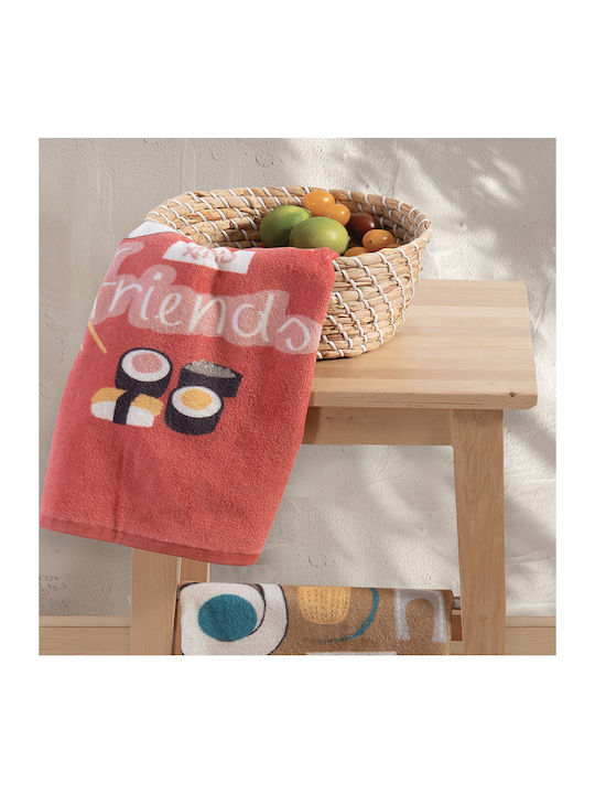 Nef-Nef Homeware Чаена кърпа от 100% Памук в Оранжев Цвят 40x60см