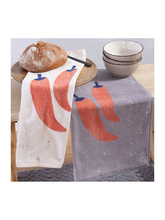Nef-Nef Homeware Velours Peppers Ecru Geschirrtuch aus 100% Baumwolle in Ecru Farbe 40x60cm