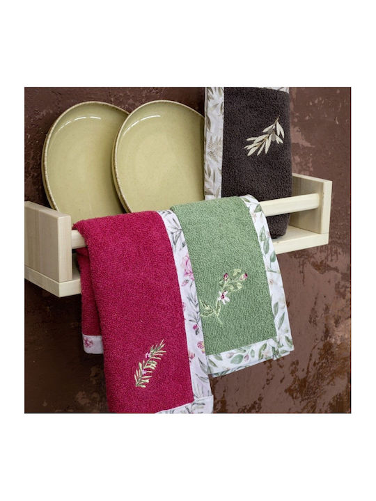 Nima Berries Towel from 100% Cotton in Red Color 40x40cm