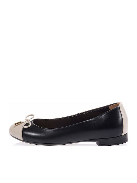 Lederne Damen Ballerinas in Schwarz Farbe