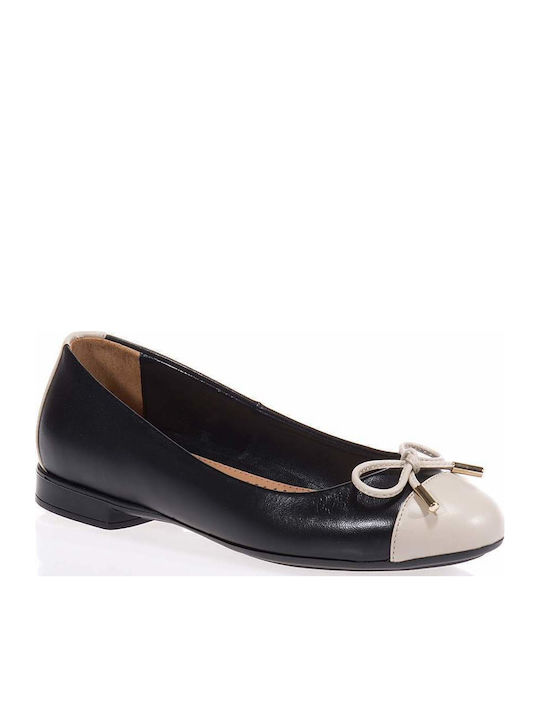 Lederne Damen Ballerinas in Schwarz Farbe