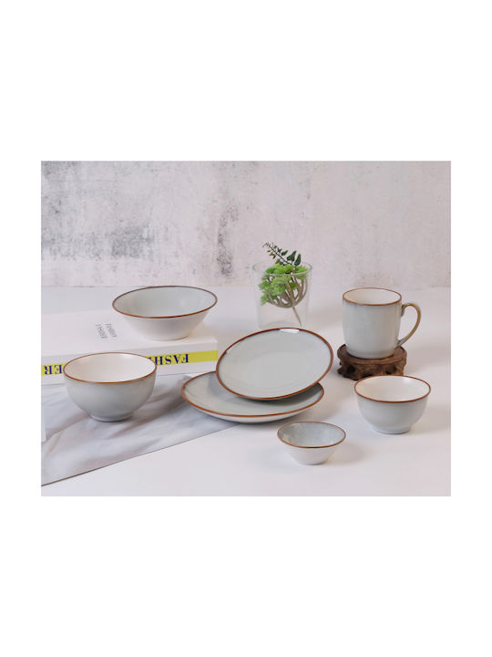 Cryspo Trio Serving Bowl Round Ceramic Beige 6pcs