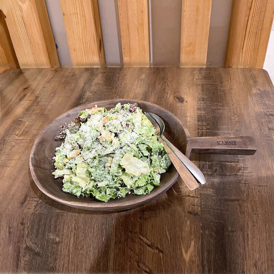 Nakaro Wood Serving Bowl Round Wooden Brown with Diameter 38cm