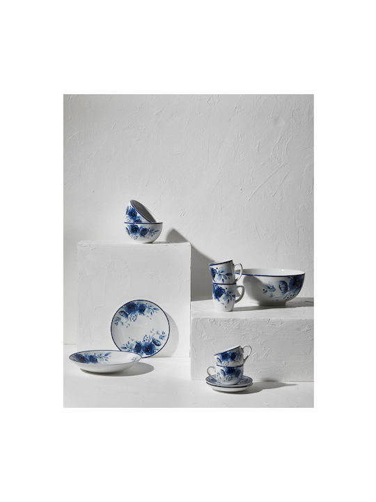 Estia Blue Rose Μπωλ Σερβιρίσματος Στρογγυλό από Πορσελάνη Μπλε με Διάμετρο 14εκ. 2τμχ