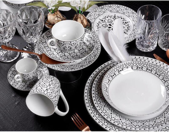Cryspo Trio Nostro Cereal Serving Bowl Round made of Porcelain White with Diameter 16cm
