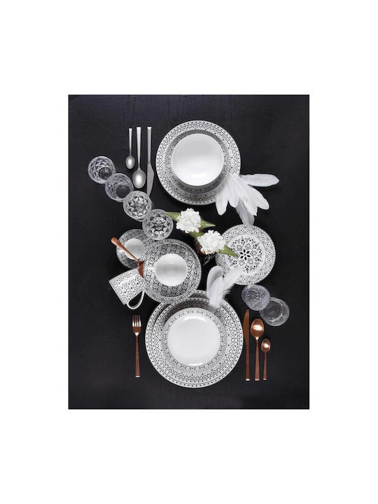 Cryspo Trio Nostro Cereal Serving Bowl Round made of Porcelain White with Diameter 16cm