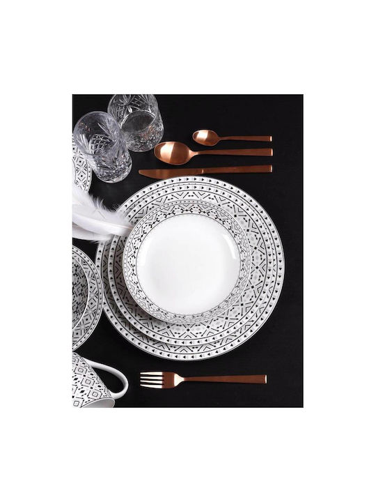 Cryspo Trio Nostro Cereal Serving Bowl Round made of Porcelain White with Diameter 16cm