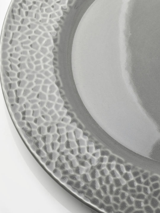 Lumarko Plate Shallow made of Porcelain Gray with Diameter 19cm