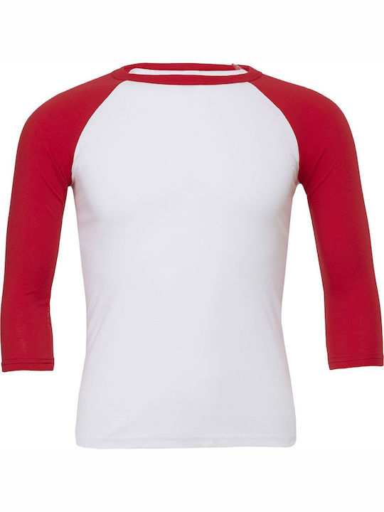 Bella Canvas 3200 Women's Short Sleeve Promotional T-Shirt White/Red