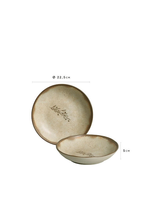 Porto Brasil Bio Nativa Porto Brasil Plate Soup Ceramic Gray with Diameter 22.5cm