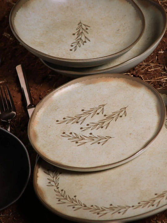 Porto Brasil Bio Nativa Porto Brasil Plate Desert Ceramic Gray with Diameter 21.5cm