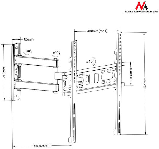 Maclean Energy MC-761 Επιτοίχια έως 55" και
