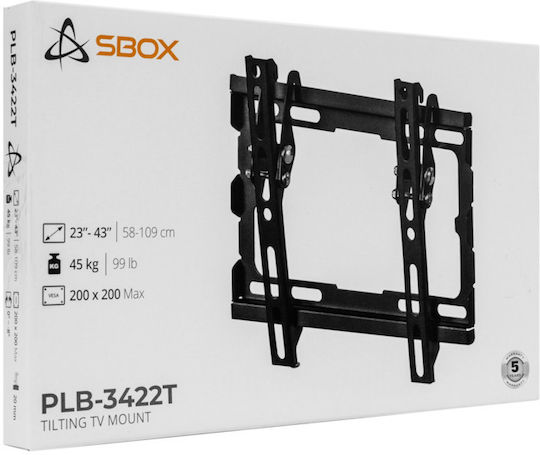 Sbox PLB-3422T-2 Βάση Τηλεόρασης Τοίχου Ασημί