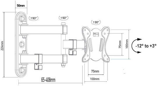 Maclean Energy MC-417 Wandhalterung für Fernseher bis 32" und 30kg Schwarz
