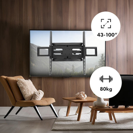 Maclean Energy MC-423 Suport TV de perete până la 100" și 80kg Negru