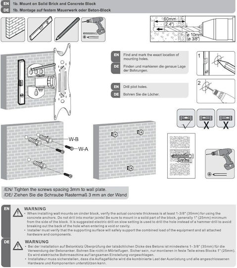 Maclean Energy MC-501A B MC-501A Wall TV Mount up to 42" and 30kg