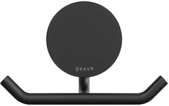 Geesa Opal Άγκιστρο Μπάνιου Διπλό με Βίδες Black Matt