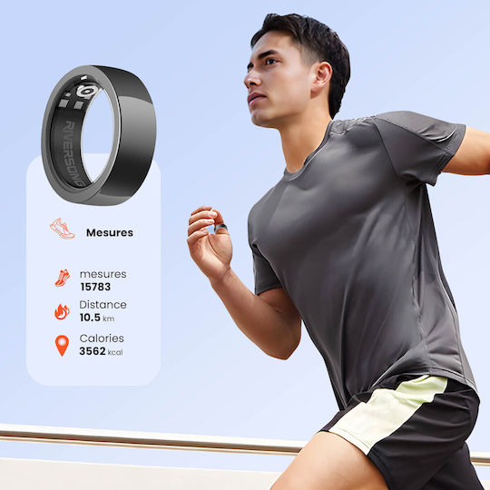 Riversong Trinity SR01 Smart Ring 20mm Αδιάβροχο με Παλμογράφο Μαύρο