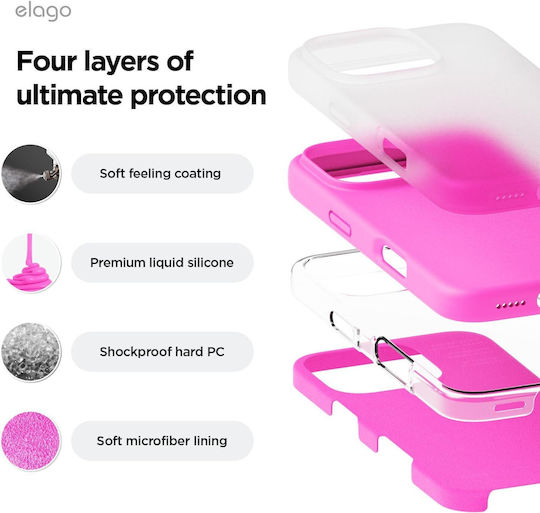 Elago Premium Liquid Back Cover Σιλικόνης Ροζ (iPhone 16 Pro)