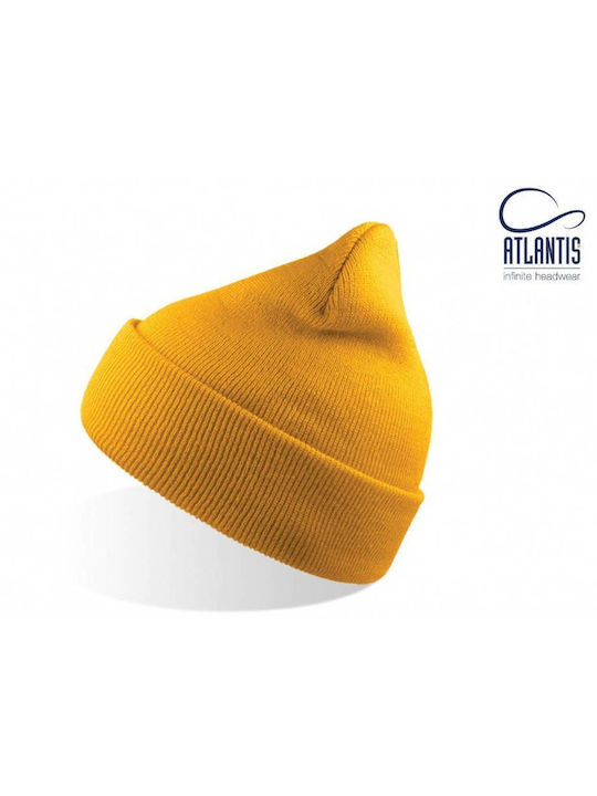 Atlantis 863 Wind beanie with spin, double layer fabric beanie cap YELLOW