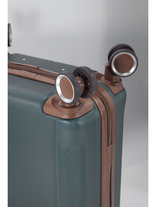 Benzi Benzi Hard Green Travel Suitcases with 4 Wheels Set of 3 Pieces