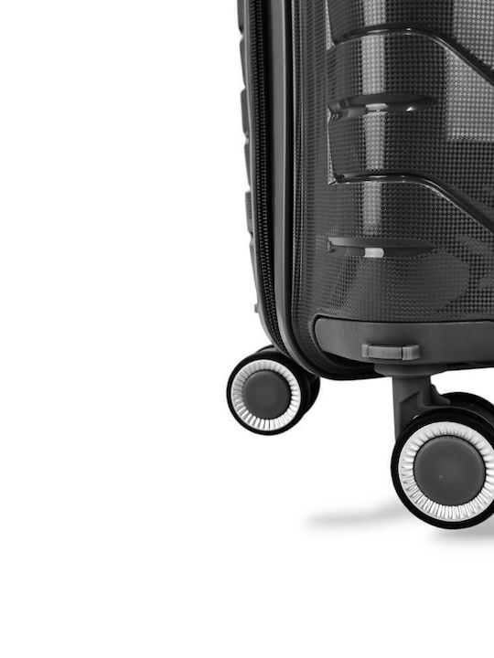 FlyNow Βαλίτσες Ταξιδιού Σκληρές Μαυρο με 4 Ρόδες Σετ 4τμχ