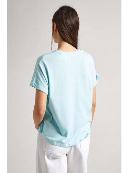 Pepe Jeans Women's T-shirt Aqua Blue