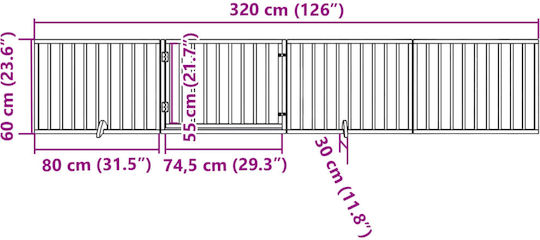 vidaXL Divider Dog in White Color 320 x 60cm