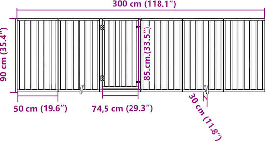vidaXL Divider Dog in White Color 300 x 90cm