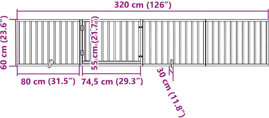 vidaXL Divider de verandă pentru Câini de Culoare Alb 320 x 60cm