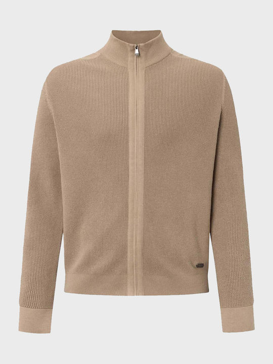 Joop! Men's Knitted Cardigan with Zipper Beige