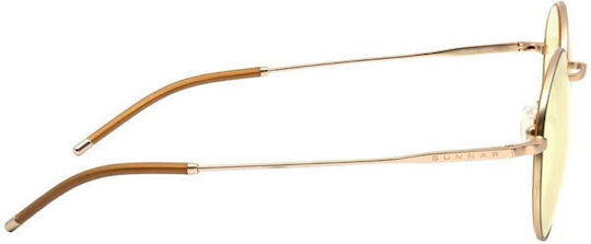 Gunnar Ellipse Blackgold Blue Light Blocking Glasses in Rose Gold Color