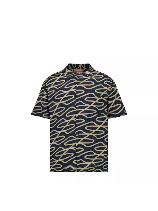 Rivieras Men's Shirt Short Sleeve Navy Blue