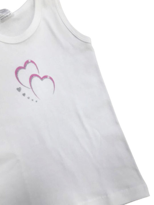 Pretty Baby 47541 Kids' Undershirt Tank Top White - 2 Hearts