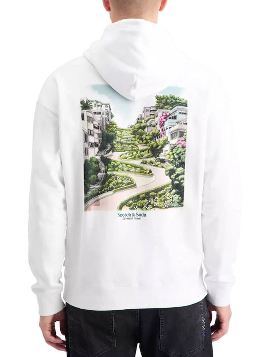 Scotch & Soda Men's Sweatshirt with Hood White