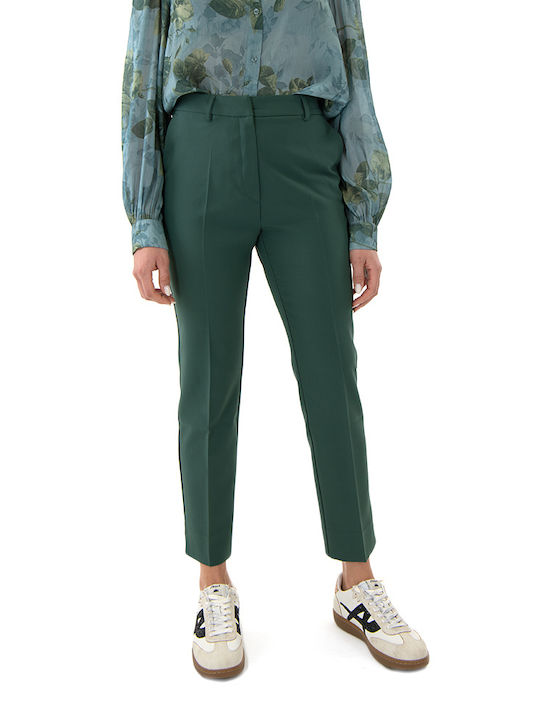 MY T Pants Women My T Wearables Damen Hoch tailliert Chino Hose in Normaler Passform Green (Dark Green)