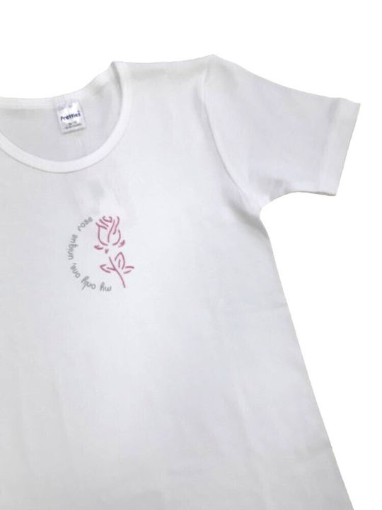 Pretty Baby 47542 Kinder-Unterhemd Kurzärmelig White - Roses