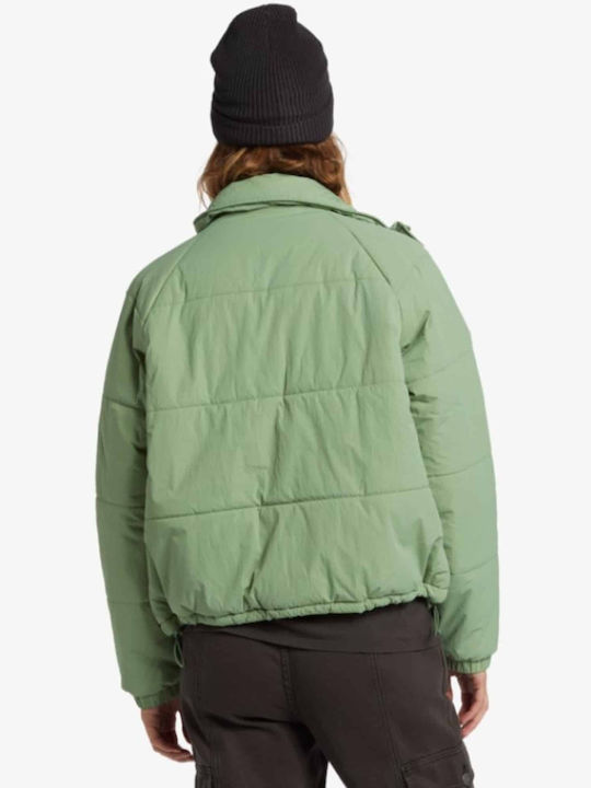 Billabong Women's Long Puffer Jacket Waterproof for Winter Green