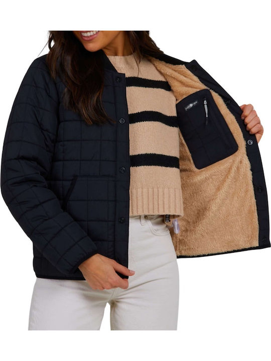 Kurz Damen Bomberjacke Black