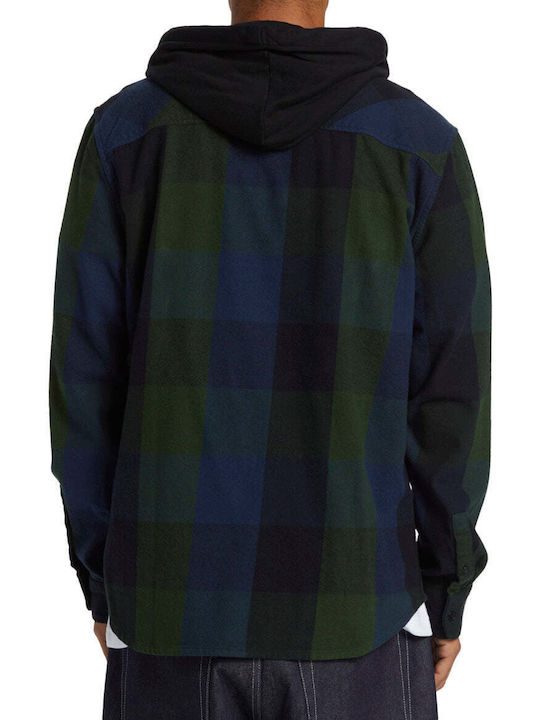 DC Ruckus Hooded Langärmlig Flanell Hemd Geprüft Black, Blue