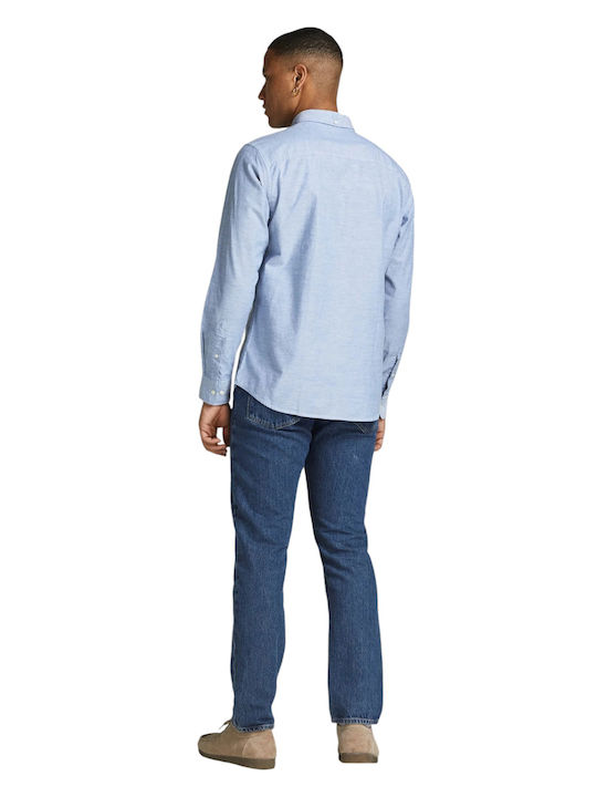 Jack & Jones Men's Shirt Long Sleeve Cashmere Blue